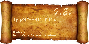 Igyártó Ella névjegykártya